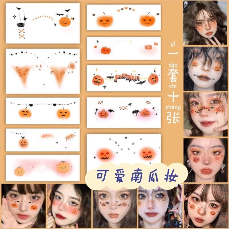 Halloween Children&#039;s Makeup Face Stickers Cartoon Funny Personality Face Tattoo Stickers Party Wind Stickers