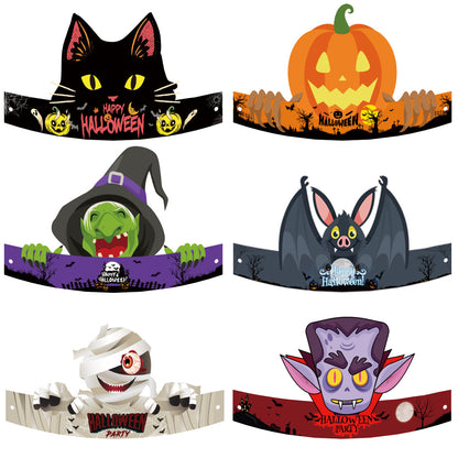 New Halloween Decorative Paper Hats European And American Halloween Halloween Children&#039;s Party Decoration Props Wholesale