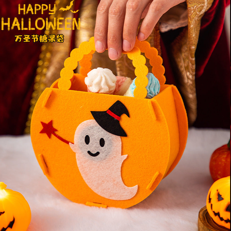 Halloween Decoration Sugar Bag Kindergarten Children&#039;s Gift Scene Layout Props Portable Pumpkin Candy Bag Gift