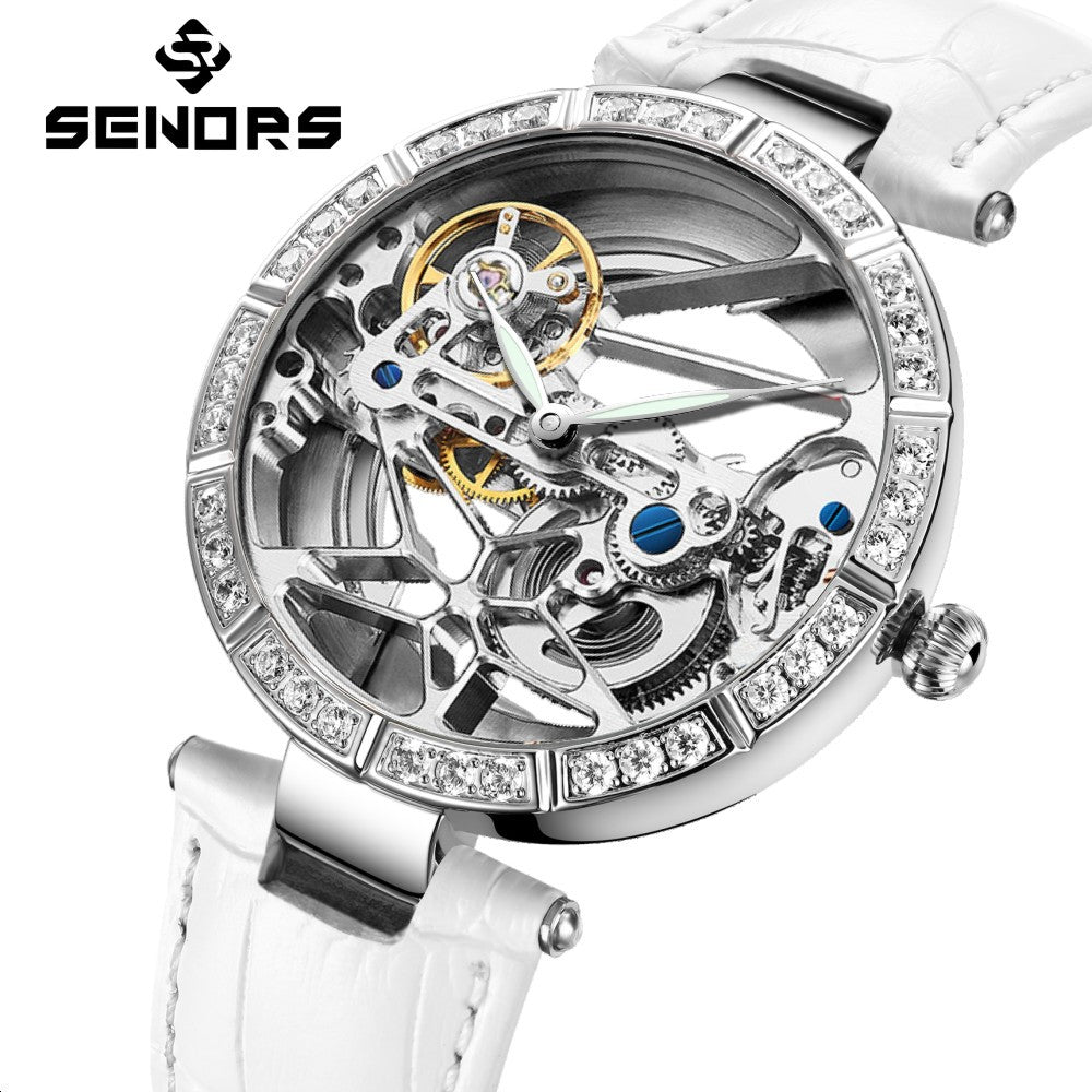 Sinas Cross-border E-commerce Exclusively For Ladies Fashion Hollow Automatic Mechanical Ladies Watch SN337