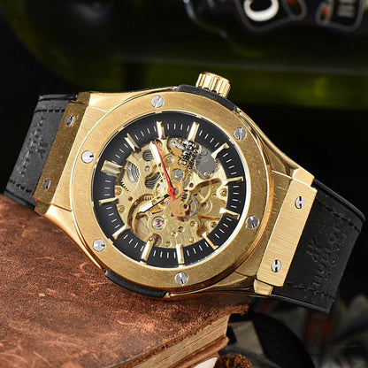 Classic European Atmospheric Round Dial Business Men&amp;amp;#039;s Fully Automatic Hollow Manipulator Watch