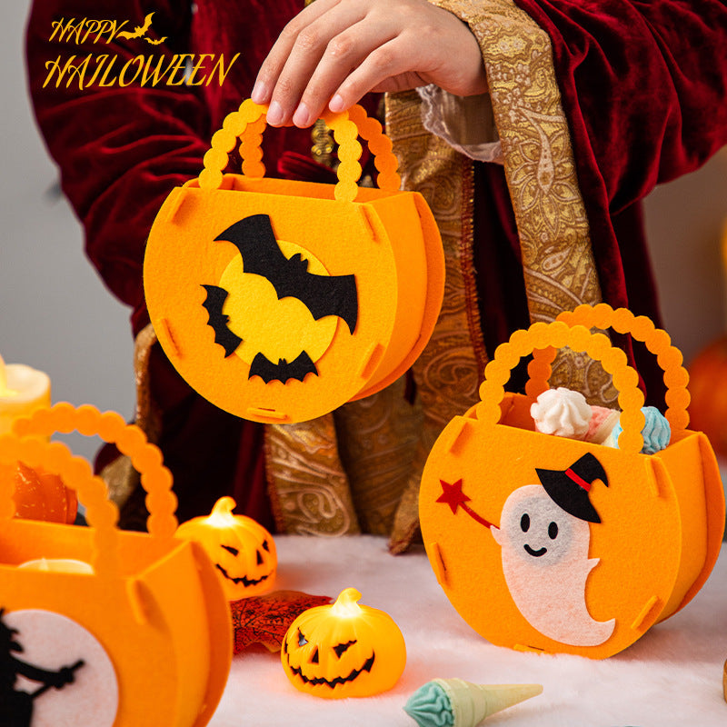 Halloween Decoration Sugar Bag Kindergarten Children&#039;s Gift Scene Layout Props Portable Pumpkin Candy Bag Gift