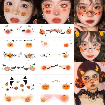 Halloween Children&#039;s Makeup Face Stickers Cartoon Funny Personality Face Tattoo Stickers Party Wind Stickers