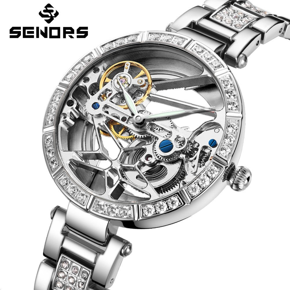 Sinas Cross-border E-commerce Exclusively For Ladies Fashion Hollow Automatic Mechanical Ladies Watch SN337