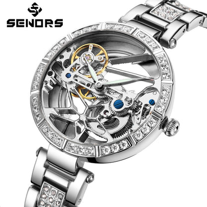 Sinas Cross-border E-commerce Exclusively For Ladies Fashion Hollow Automatic Mechanical Ladies Watch SN337