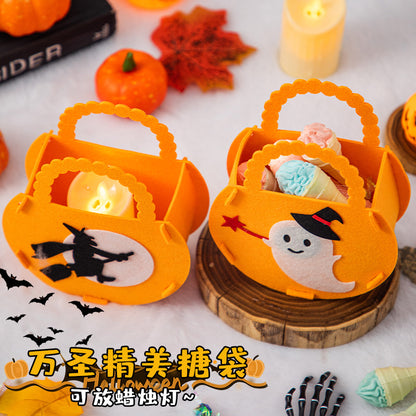 Halloween Decoration Sugar Bag Kindergarten Children&#039;s Gift Scene Layout Props Portable Pumpkin Candy Bag Gift